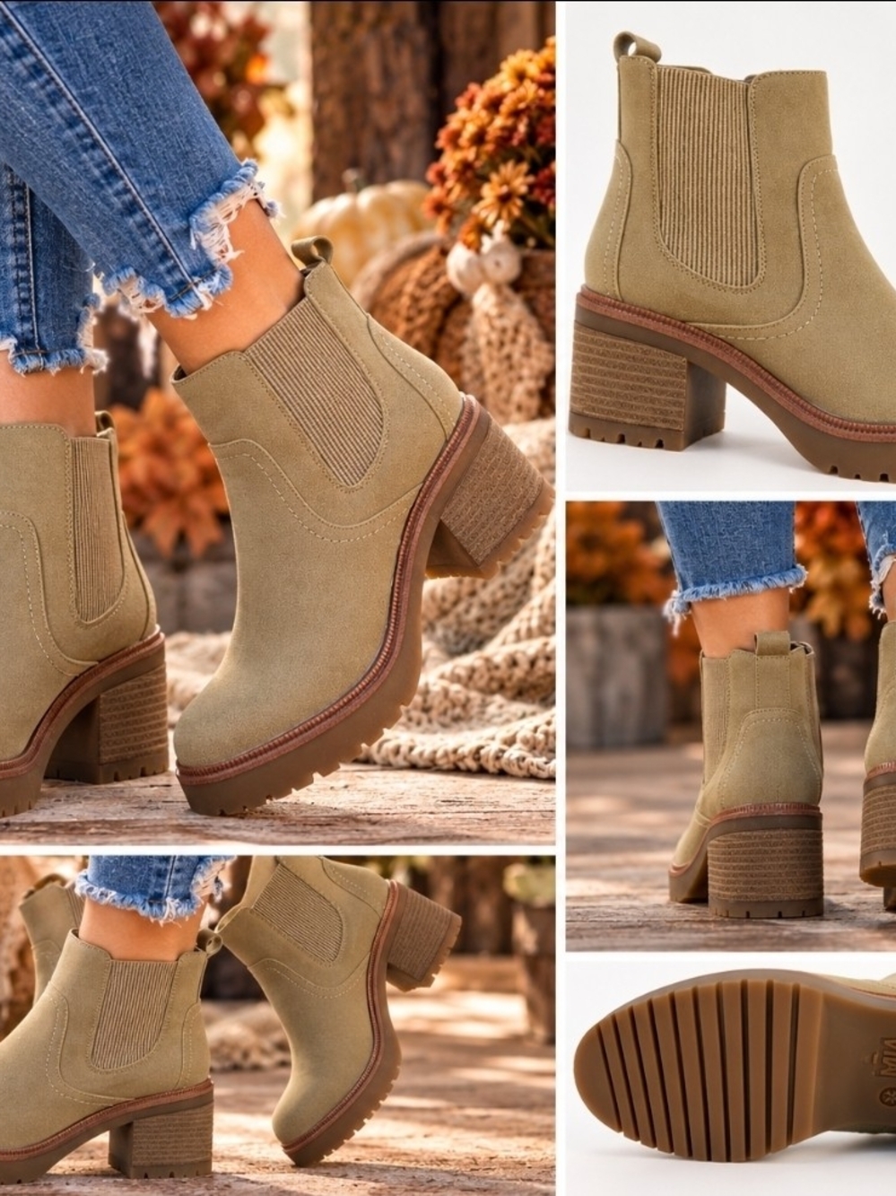 MIA Women’s Chelsea Lug Sole Ankle Boots Tan– Size 7.5 – NIB
